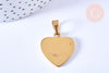 Pendentif cœur acier inoxydable 304 doré à graver 26mm, x1 (G6879)