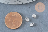 Pendentif coeur argent massif 925 et zircon 6mm, x1 (G10739)