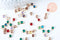 Pendentif coeur doré cristal coloré 9mm , x1 (G6357)