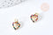 Pendentif coeur doré cristal zircons multicolores 10.5mm, pendentif laiton doré amour création bijoux, x1 G8519