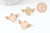 Pendentif coeur email rose doré , fournitures créatives, pendentif coeur aile,creation bijoux,coeur doré, pendentif doré,21mm,x 5 (G0104)
