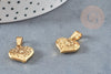 Pendentif coeur gravé 15mm en acier doré, breloque doré, acier inoxydable doré, pendentif sans nickel, x1 (G6031)