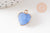 Pendentif coeur jade bleu facettes 17mm, x1 (G4042)