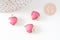 Pendentif coeur jade naturel rose facettes fer doré 17mm, x1 (G1791)