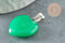 Pendentif coeur jade vert platine 22mm, pendentif bijoux pierre, jade naturel x1 G3117