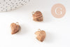 Pendentif coeur jaspe paysage facettes,pendentif bijoux, pendentif pierre,jaspe naturel, pendentif coeur,17mm,G2526