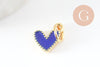 Pendentif coeur laiton doré émaillé,pendentif doré,coeur doré, pendentif laiton doré,9mm, x5 (G2409)