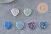 Pendentif cœur millefiori verre murano 27mm, x1 (G7143)