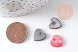 Pendentif coeur nacre naturelle multicolore 12mm, x 10 (G1855)