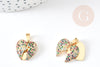 Pendentif coeur qui s'ouvre zircons coloré 16mm, x1 (G4744)