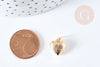 Pendentif coeur texturé laiton doré 18k 11mm, pendentif création bijoux doré, x1 G8775