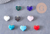 Pendentif cœur verre murano 18.5mm, x1 (G10290)