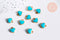 Pendentif cœur zamac doré émail turquoise 8mm,pendentif doré création de bijoux, pendentif cœur, x10 G7105