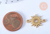 Pendentif connecteur acier doré étoile soleil 15mm, x1 (G6151)