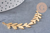 Pendentif connecteur acier doré inoxydable feuille laurier, un bijou en acier hypoallergénique sans libération de nickel,59mm x1 G4550