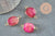 Pendentif connecteur agate naturelle teintée rose fer doré 25mm,création bijoux pierre naturelle, x1 G5707