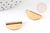 Pendentif connecteur demi-cercle doré 16K, connecteurs laiton, apprêt création bijoux,apprêts dorés,20mm, x5 G2653