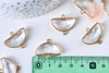 Pendentif connecteur demi-lune doré cristal transparent facettes,pendentif cristal, pendentif doré,création bijoux,24mm, x 2, G5584