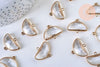 Pendentif connecteur demi-lune doré cristal transparent facettes,pendentif cristal, pendentif doré,création bijoux,24mm, x 2, G5584