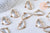 Pendentif connecteur demi-lune doré cristal transparent facettes,pendentif cristal, pendentif doré,création bijoux,24mm, x 2, G5584