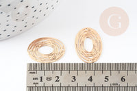 Pendentif connecteur estampe filigrane ovale géométrique laiton doré 23mm, Pendentif très fin et léger création de bijoux DIY x2 (G9229)