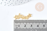 Pendentif connecteur étoiles acier 304 doré inoxydable 30mm, x1 (G9789)
