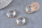 Pendentif connecteur hexagone doré cristal transparent facettes,pendentif cristal, pendentif doré,création bijoux,25.5mm, x 2 (G2647)