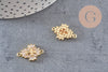 Pendentif connecteur laiton doré 18k cristal 20mm,sans nickel,cadeau anniversaire pendentif religieux, x1 (G6354)