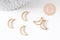 Pendentif connecteur lune acier 201 inoxydable doré 15.5mm, x5 (G10513)