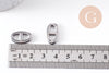 Pendentif connecteur maille marine acier 304 inoxydable platine 17.5mm, x1 (G10375)