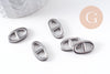 Pendentif connecteur maille marine acier 304 inoxydable platine 17.5mm, x1 (G10375)