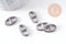 Pendentif connecteur maille marine acier 304 inoxydable platine 17.5mm, x1 (G10375)