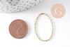 Pendentif connecteur ovale acier 304 inoxydable doré 18K texturé 31mm, x2 (G10408)