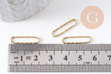 Pendentif connecteur ovale acier 304 inoxydable doré IP 18K texturé 20mm, x2 (G10374)