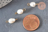 Pendentif connecteur perle naturelle laiton doré 18K 14.5-15mm, x1 (G6964)
