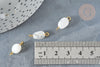 Pendentif connecteur pierre de lune naturelle blanche nuggets 14-18 mm, pendentif bijoux pierre, x1 G7355