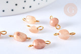 Pendentif connecteur pierre de lune naturelle nuggets 14-18 mm, pendentif bijoux pierre, x1 (G7164)
