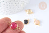 Pendentif connecteur pierres acier inoxydable doré 19mm x1 (G7286)