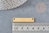 Pendentif connecteur rectangle acier doré 39mm, x1 (G4554)