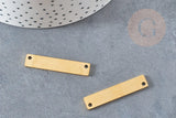 Pendentif connecteur rectangle acier doré 39mm, x1 (G4554)