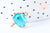 Pendentif connecteur rectangle cristal bleu transparent laiton doré 17.5mm, pendentif création bijoux, x1 (G6723)