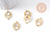 Pendentif connecteur rond en acier 201 inoxydable doré 19mm, x2 (G10380)