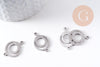 Pendentif connecteur rond en acier 201 inoxydable platine 19mm, x2 (G10379)