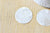 Pendentif connecteur rond nacre naturelle blanche 2 trous 40mm, x5 (G3771)