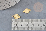 Pendentif connecteur rond strié acier 201 inoxydable doré 15mm,creation de bijoux en acier inoxydable, x5 G4839
