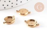 Pendentif connecteur rond support cabochon 10mm acier 304 inoxydable IP, x1 (G10804)
