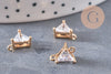 Pendentif connecteur triangle en cristal doré 11x8mm, pendentif en cristal, pendentif en or, cristal coloré, création de bijoux, x1 G5890
