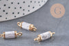 Pendentif connecteur tube howlite doré,tube howlite, howlite naturelle,20mm, x1 (G2818)