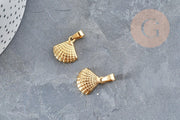 Colgante de concha de acero inoxidable 304 bañado en oro, 17,3 mm, diseño de joyería sin níquel x1 (G6010)
