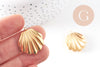 Pendentif coquillage acier IP inoxydable doré 18K 26.5mm, x1 (G10806)